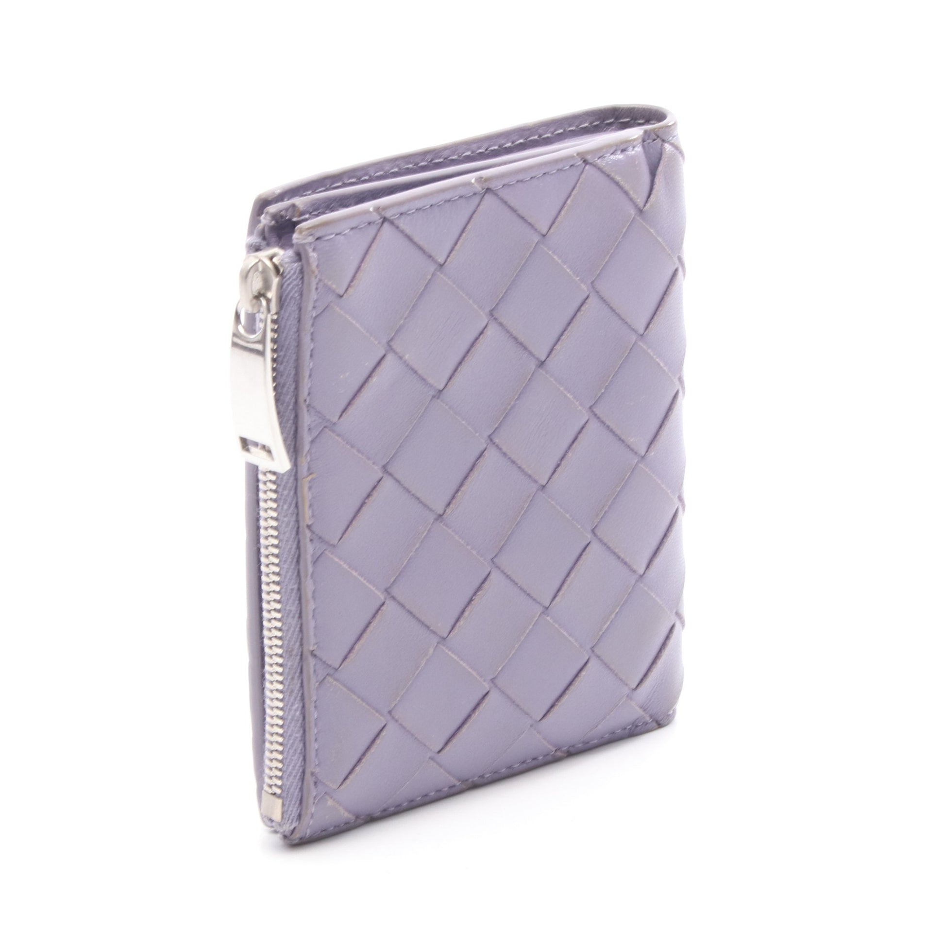 イントレチャート 二つ折り財布 レザー パープル ボッテガヴェネタ 財布・小物 BOTTEGA VENETA
