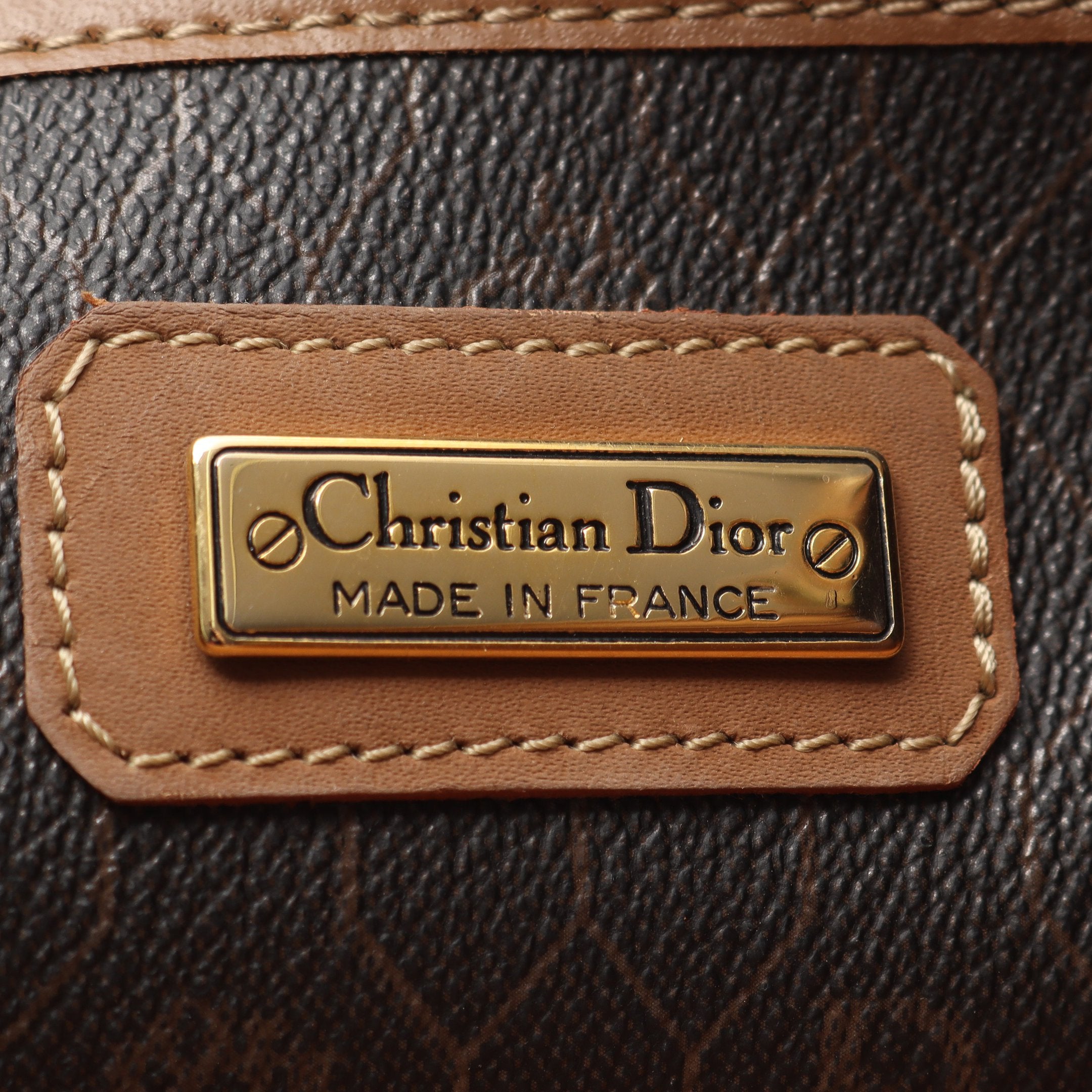 ハニカム ボストンバッグ PVC レザー ダークブラウン ブラウン