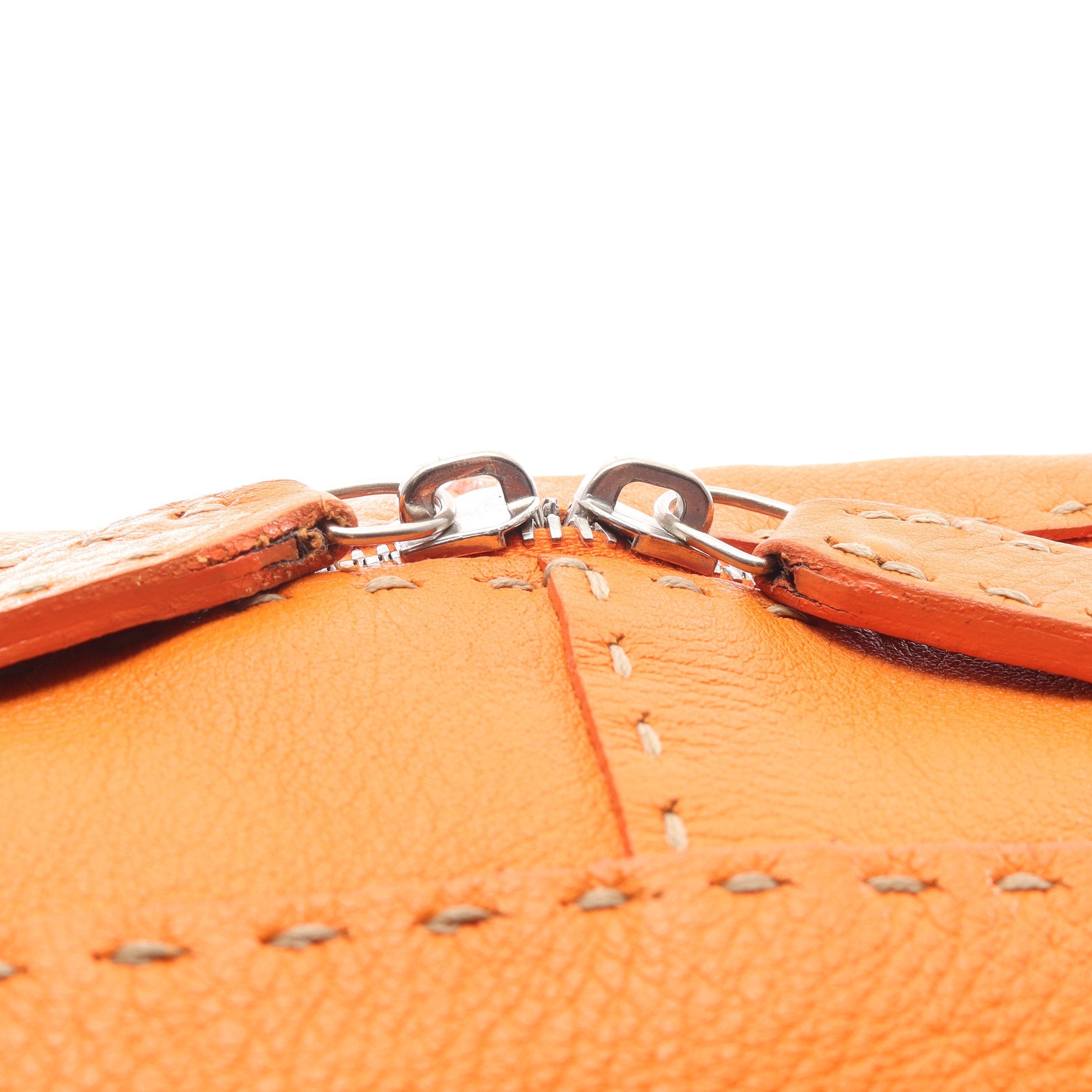 セレリア ハンドバッグ ミニボストンバッグ レザー オレンジ