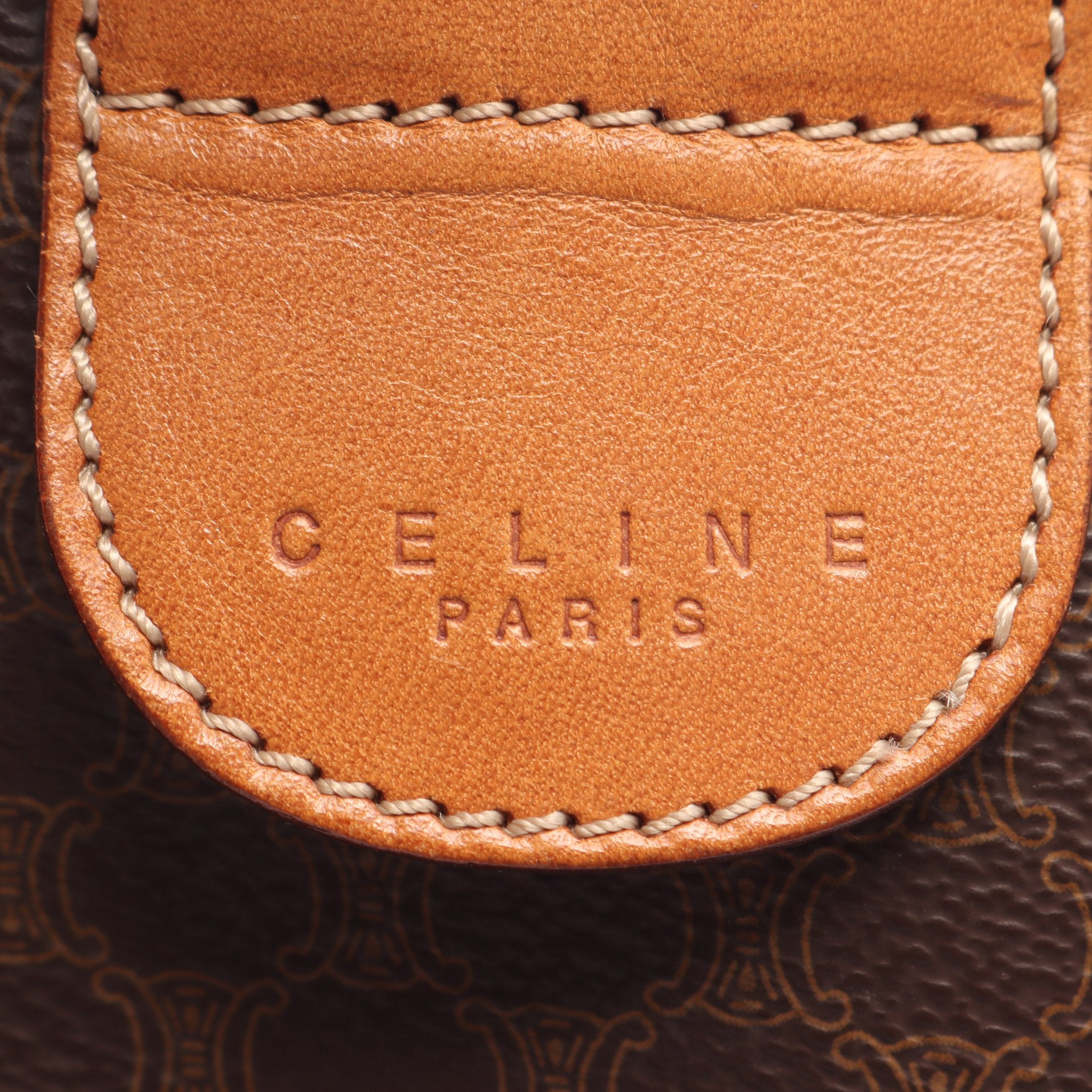 マカダム ボストンバッグ PVC レザー ダークブラウン ブラウン