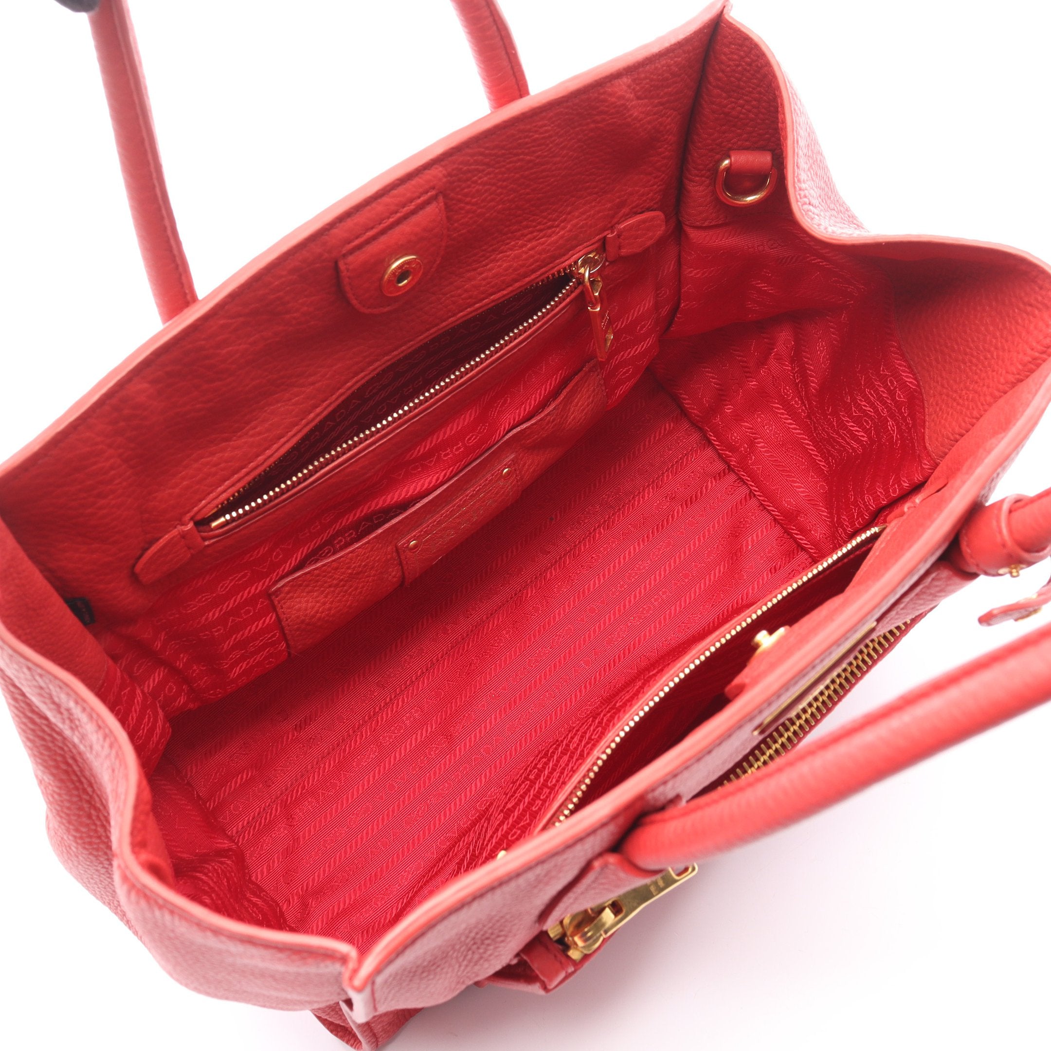 VITELLO PHENIX ハンドバッグ トートバッグ レザー レッド プラダ – RECLO