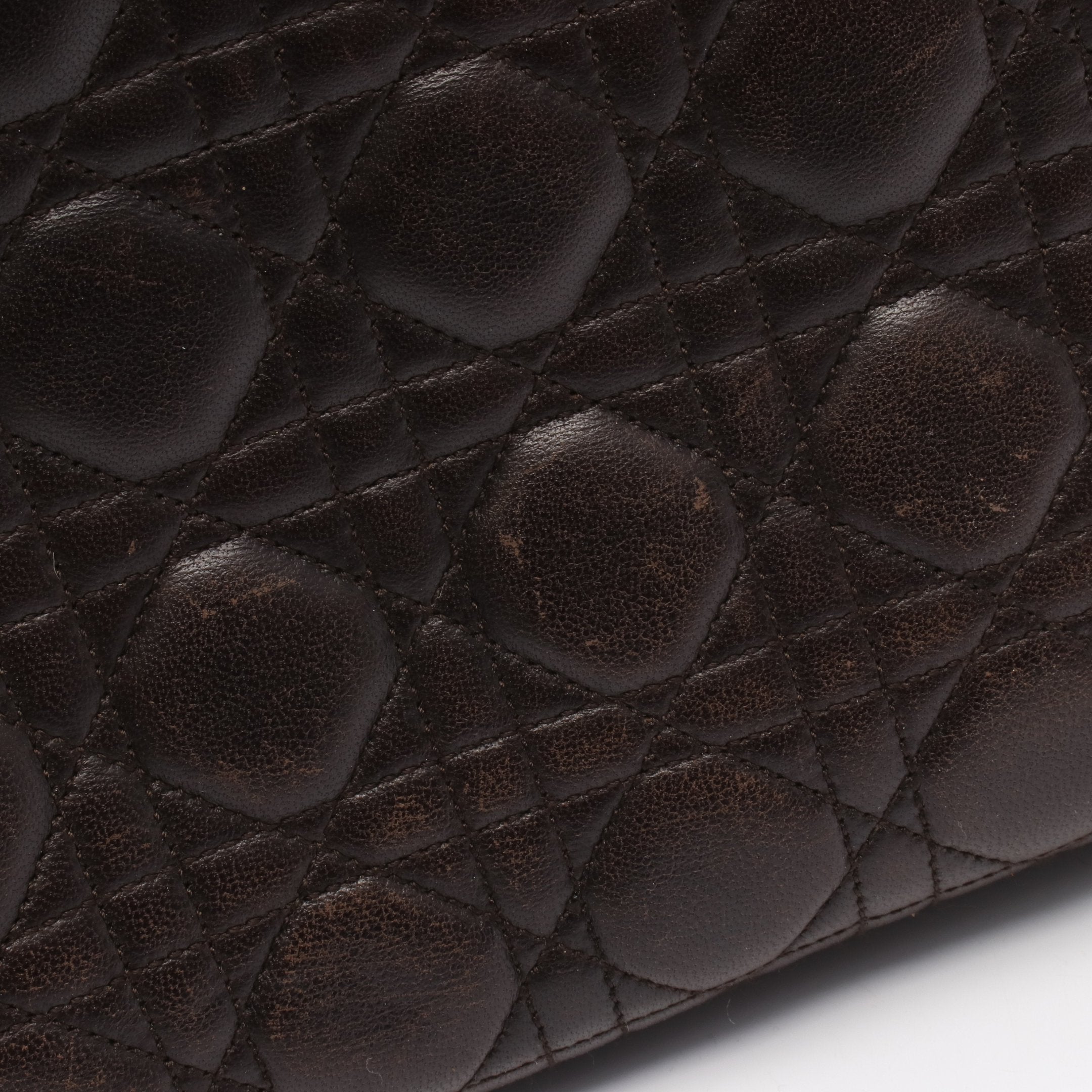 レディディオール ラージ カナージュ ハンドバッグ レザー ダーク