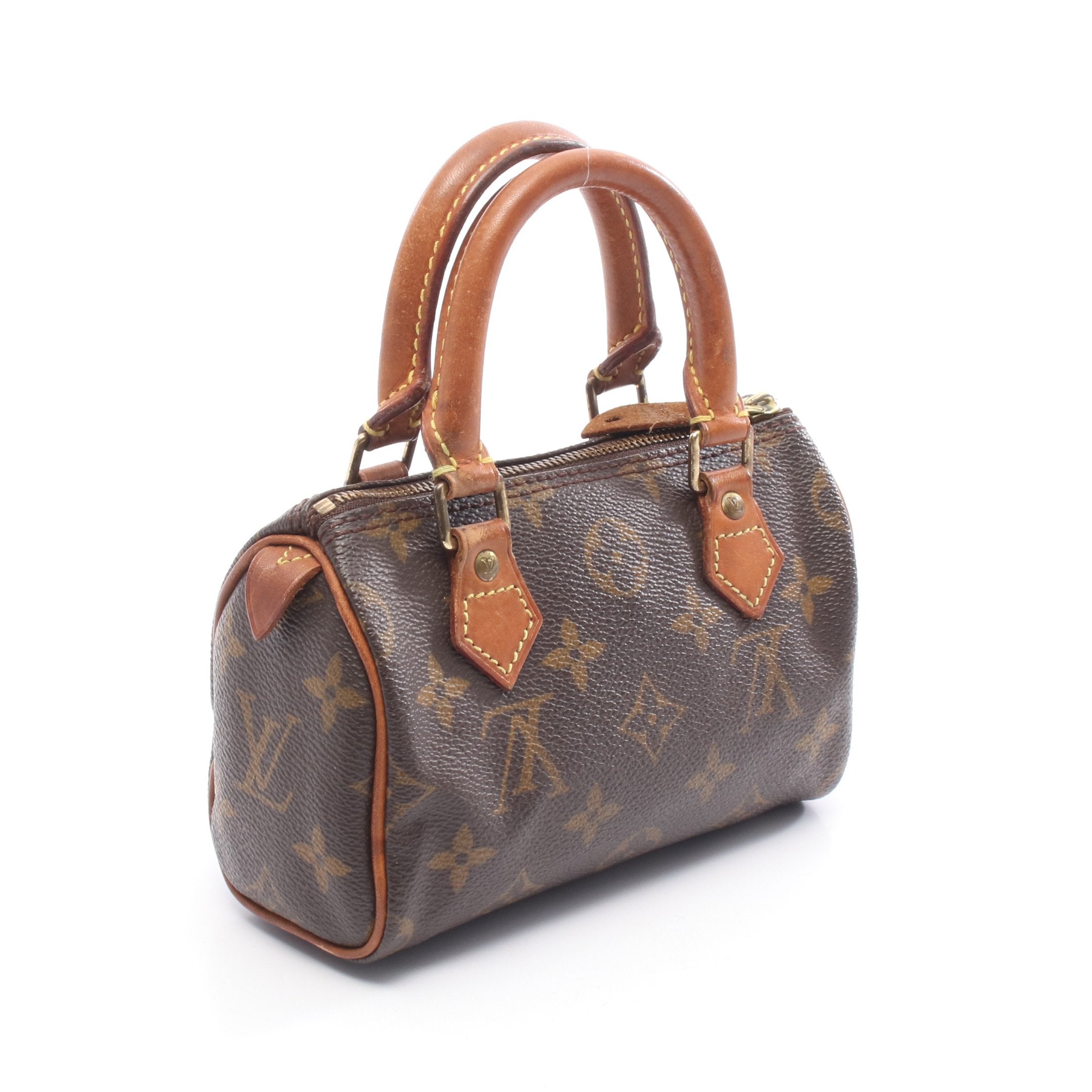 ミニスピーディ モノグラム ハンドバッグ PVC レザー ブラウン 2WAY