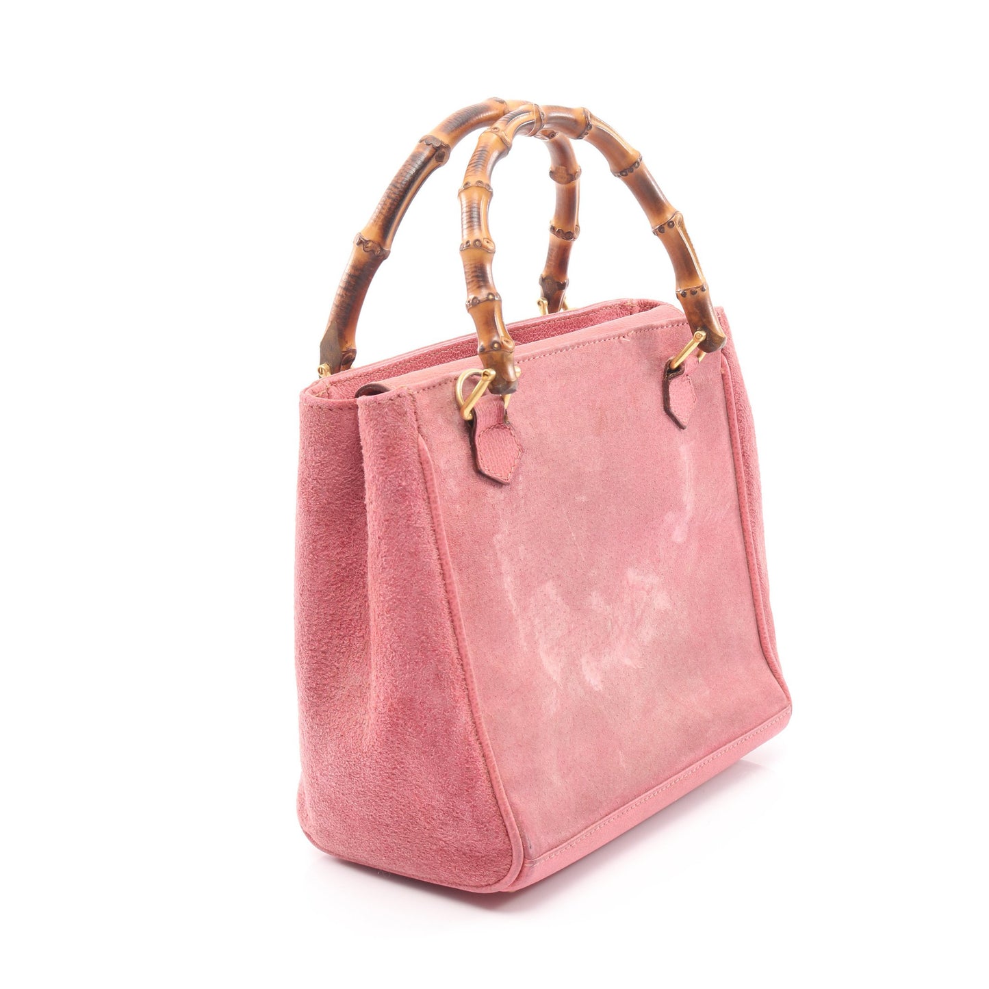 バンブー ハンドバッグ スエード レザー ピンク 2WAY グッチ バッグ GUCCI