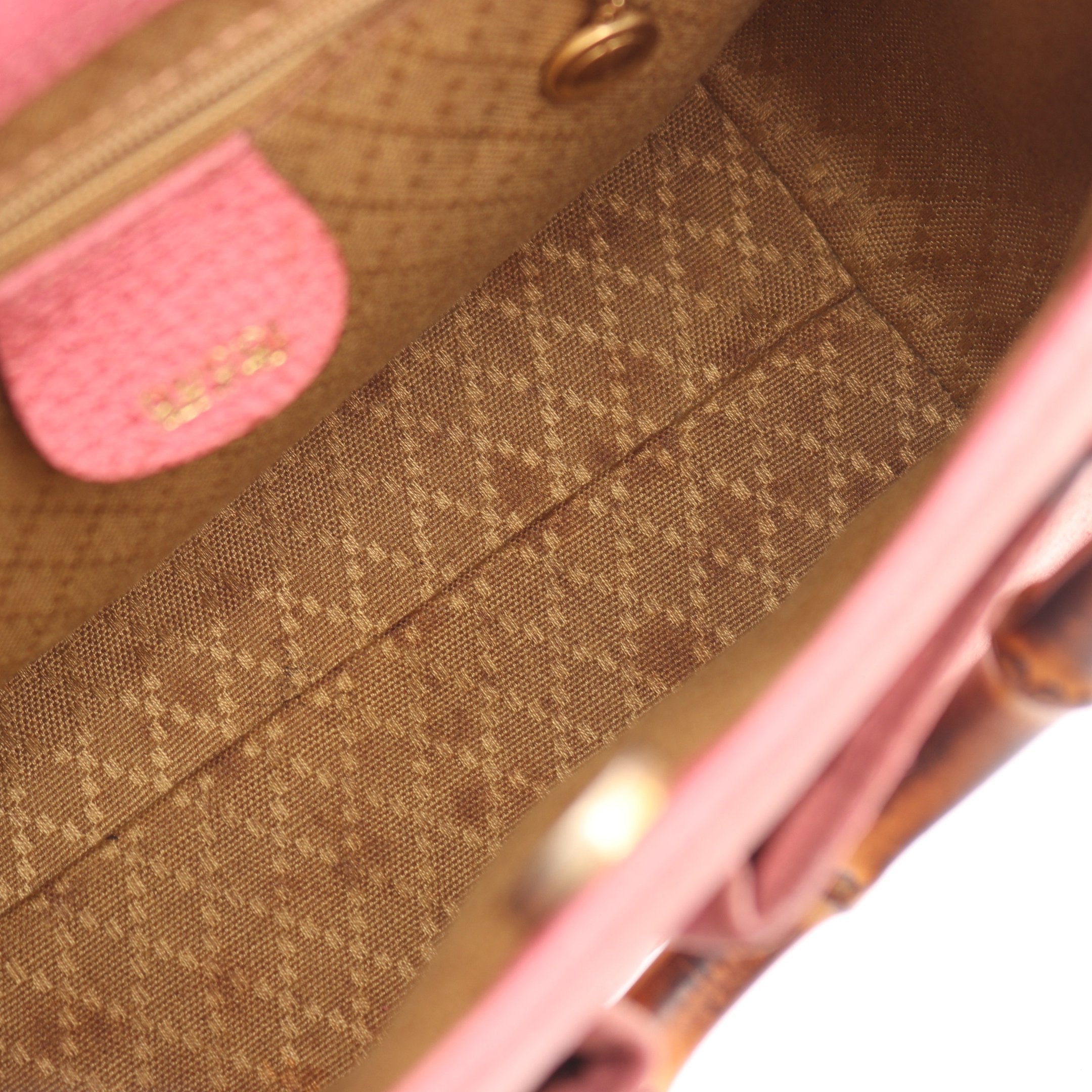 バンブー ハンドバッグ スエード レザー ピンク 2WAY グッチ – RECLO