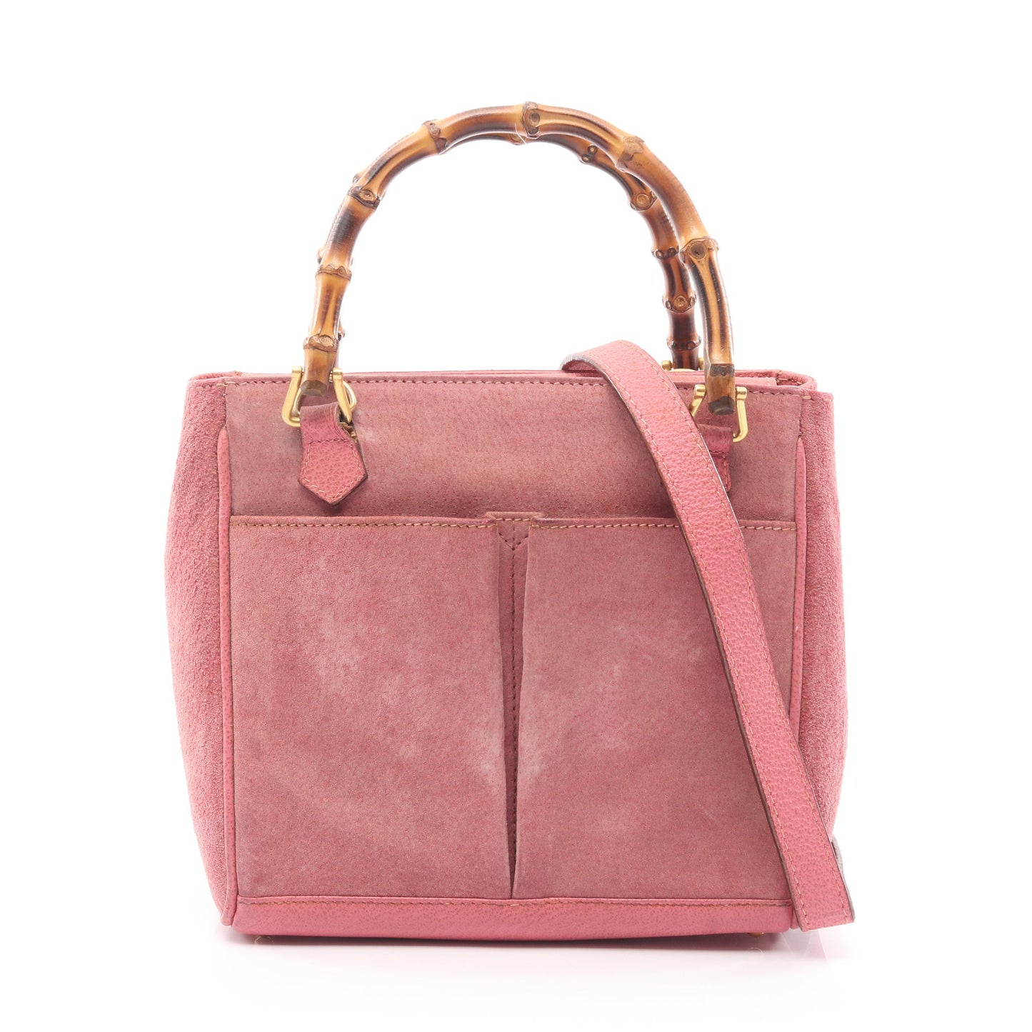 バンブー ハンドバッグ スエード レザー ピンク 2WAY グッチ バッグ GUCCI