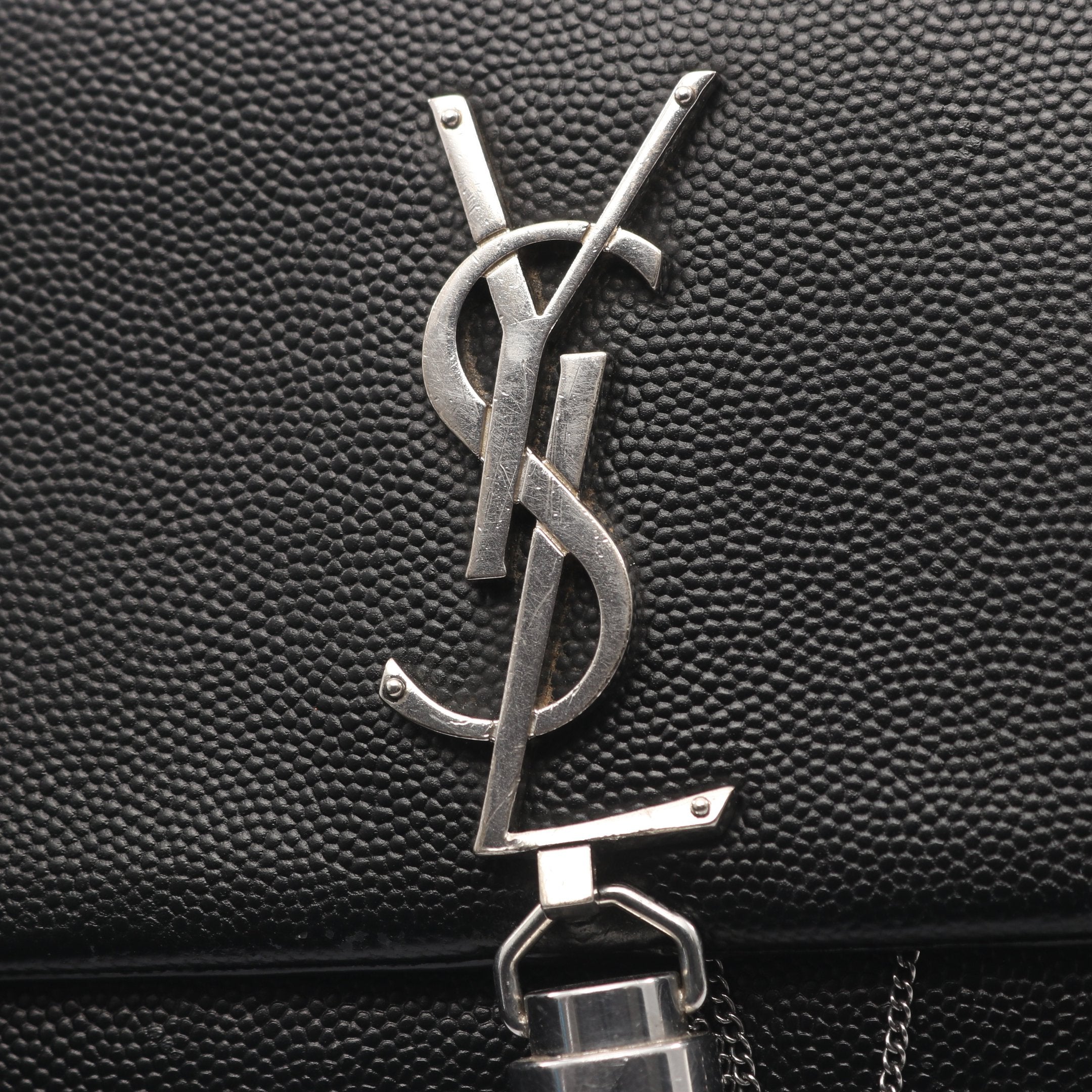 ケイト タッセル チェーンウォレット レザー ブラック サンローラン