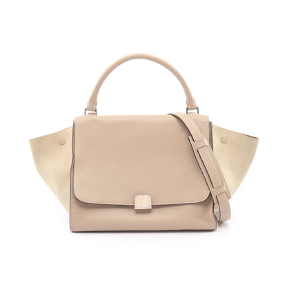 トラペーズ ミディアム ハンドバッグ レザー スエード グレーベージュ 2WAY セリーヌ バッグ CELINE
