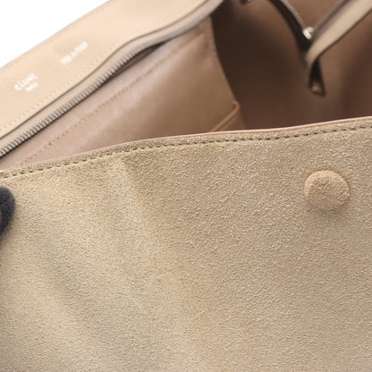 トラペーズ ミディアム ハンドバッグ レザー スエード グレーベージュ 2WAY セリーヌ バッグ CELINE