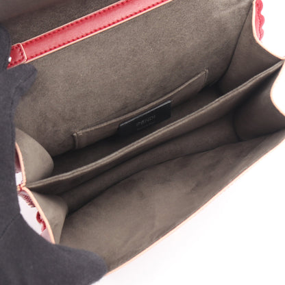 MINI KAN I ミニ キャナイ チェーンショルダーバッグ スタッズ レザー レッド フェンディ バッグ FENDI
