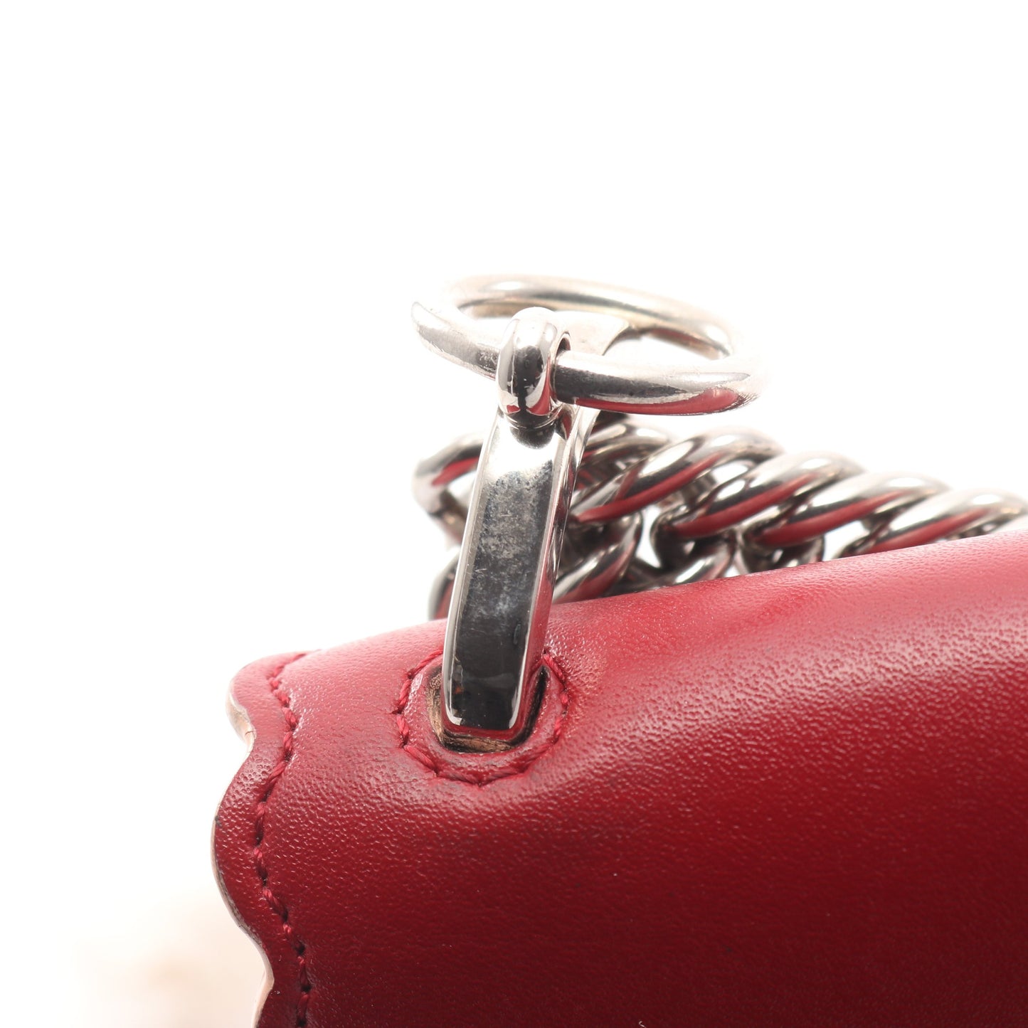 MINI KAN I ミニ キャナイ チェーンショルダーバッグ スタッズ レザー レッド フェンディ バッグ FENDI