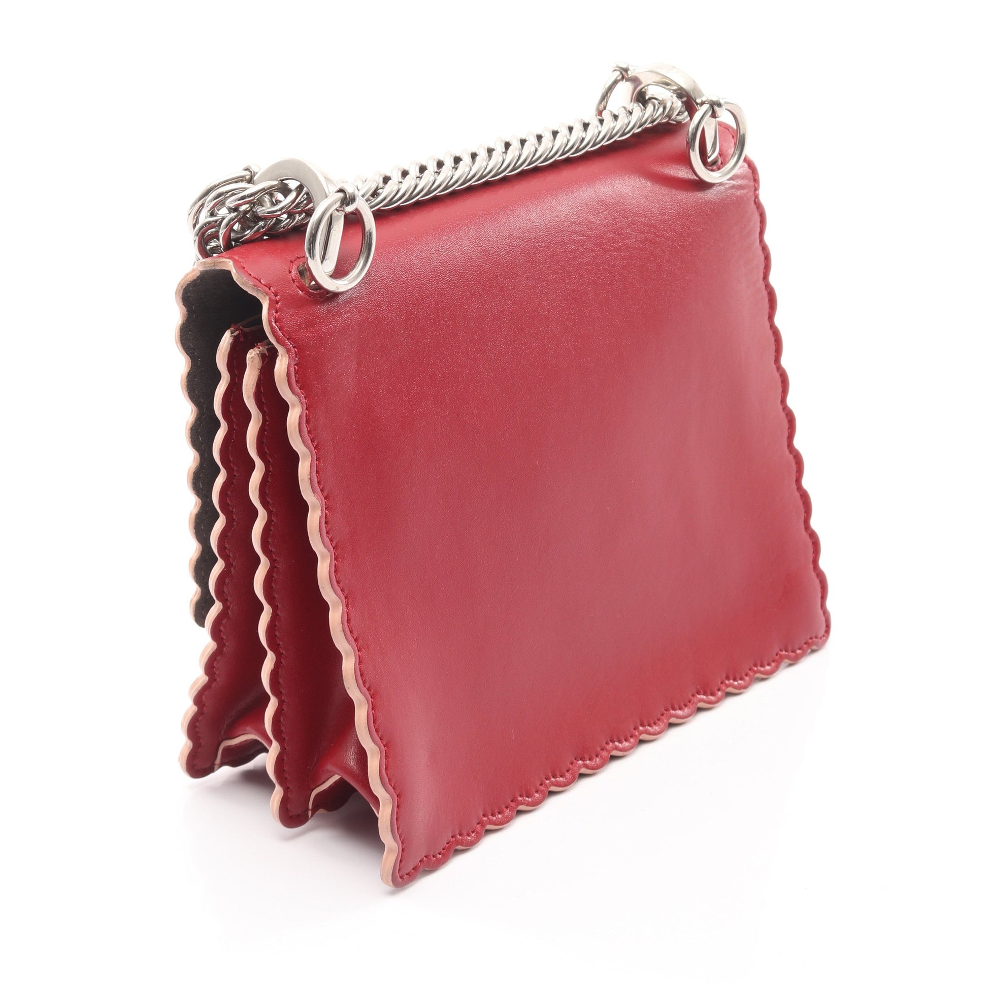 MINI KAN I ミニ キャナイ チェーンショルダーバッグ スタッズ レザー レッド フェンディ バッグ FENDI