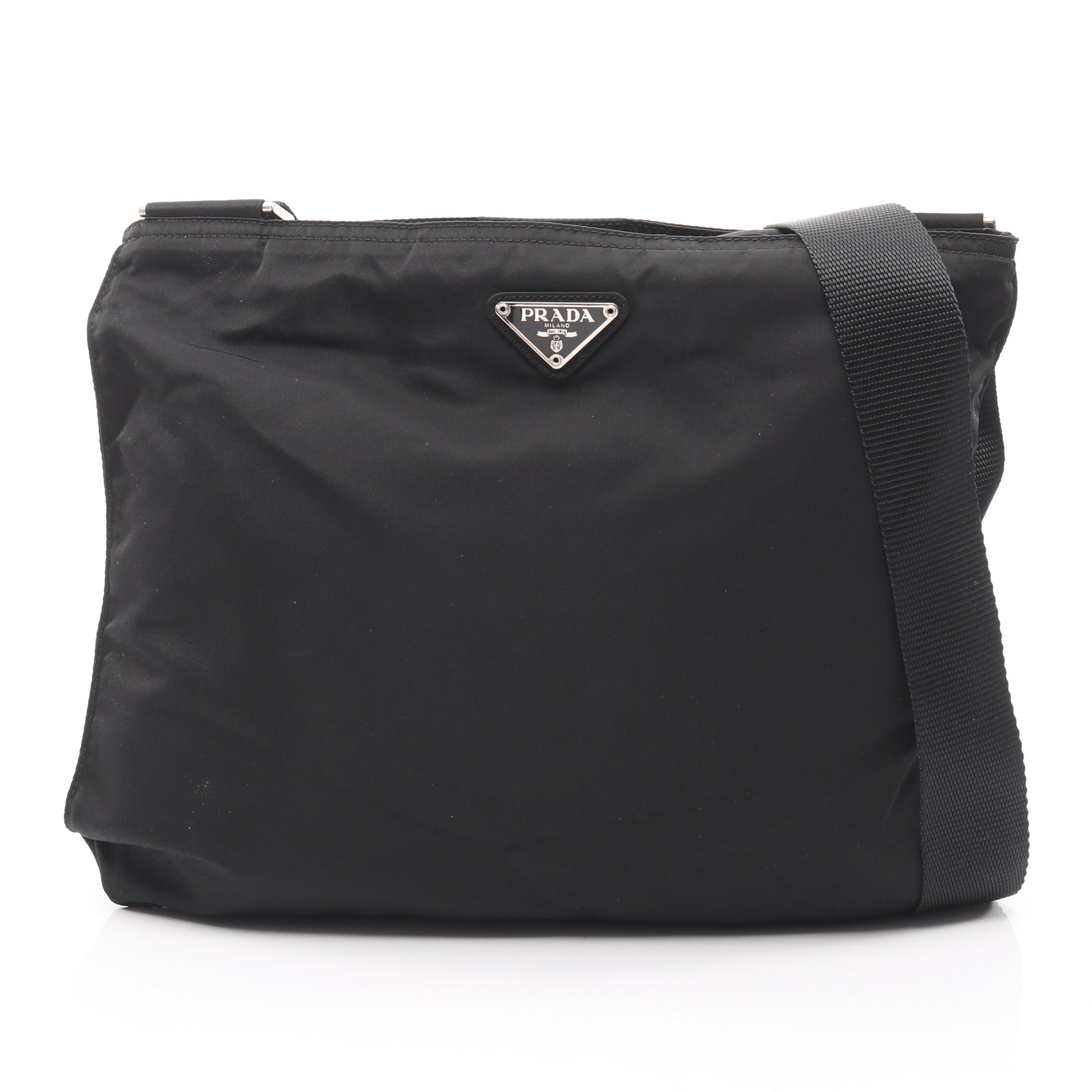 ショルダーバッグ ナイロン ブラック 三角プレート プラダ バッグ PRADA
