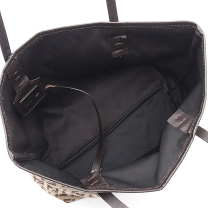 ズッキーノ ハンドバッグ トートバッグ キャンバス レザー ベージュ ブラウン フェンディ バッグ FENDI