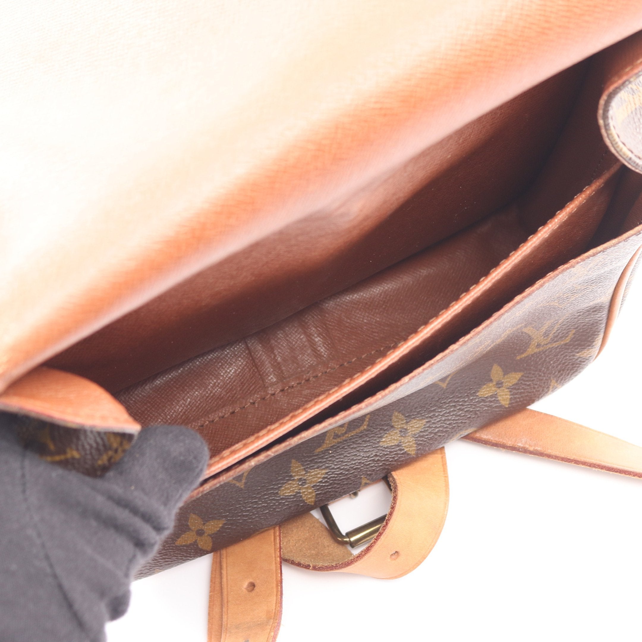 カルトシエールMM モノグラム ショルダーバッグ PVC レザー ブラウン