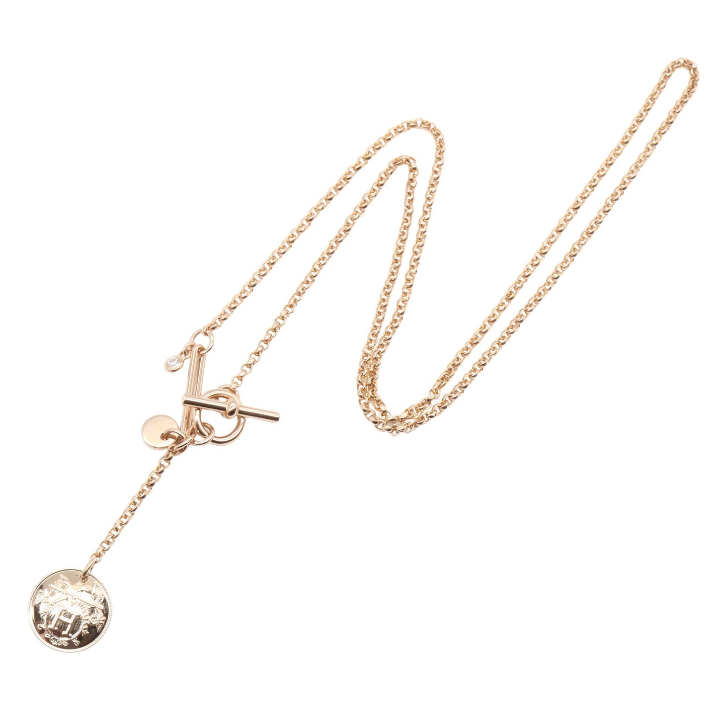 エクスリブスリ ダイヤ ネックレス ネックレス K18PG ダイヤモンド ピンクゴールド エルメス アクセサリー HERMES