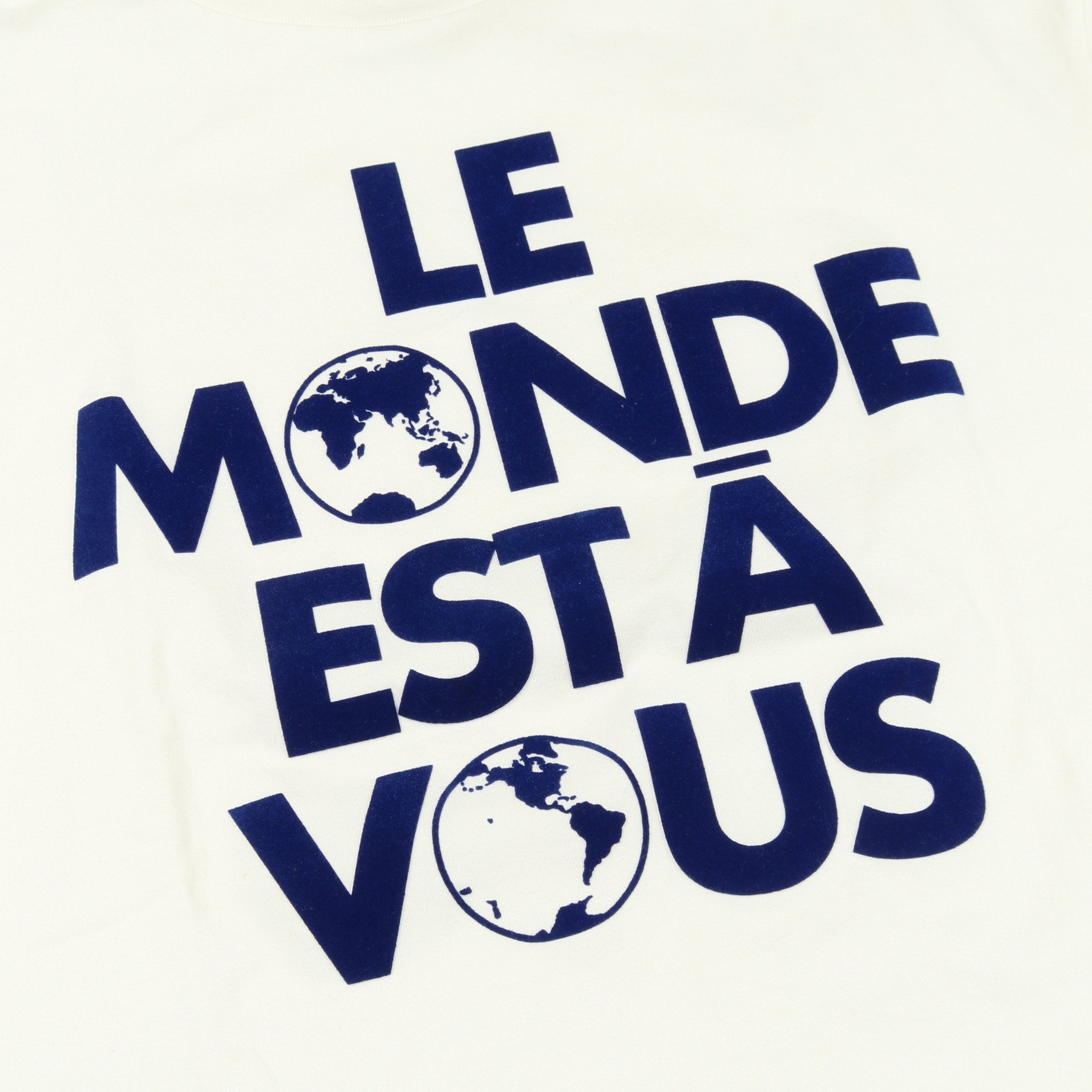 グラフィック Tシャツ クルーネック コットン ホワイト ネイビー 25SS