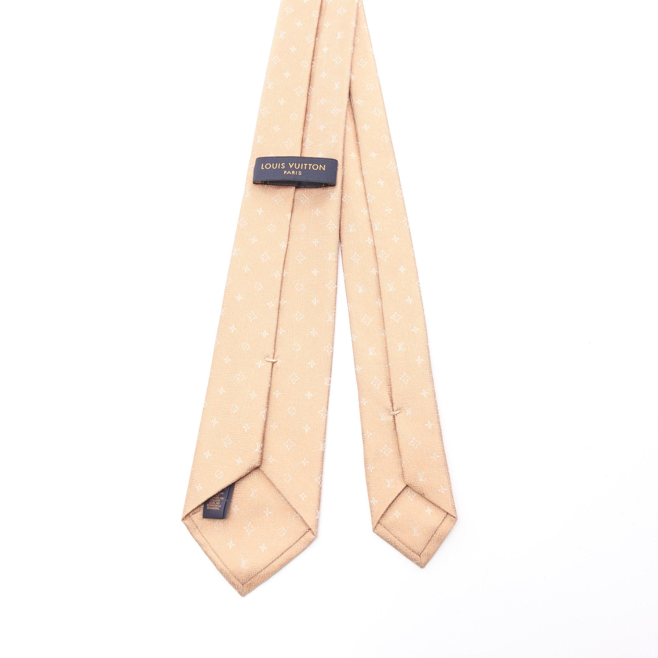 Louis Vuitton ベージュ モノグラムネクタイ クラヴァット モノグラム ジャスパー ネクタイ シルク ベージュ ルイ