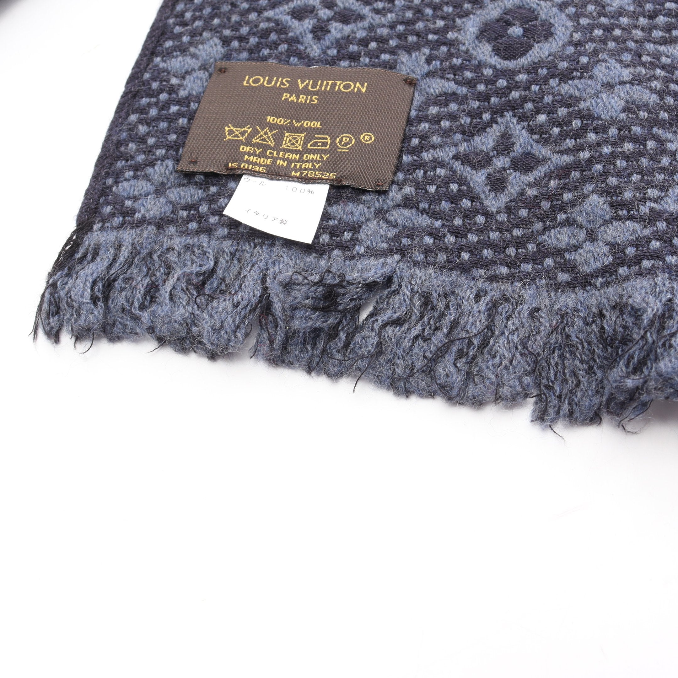 エシャルプ モノグラム クラシック ブルーマリーヌ マフラー ウール