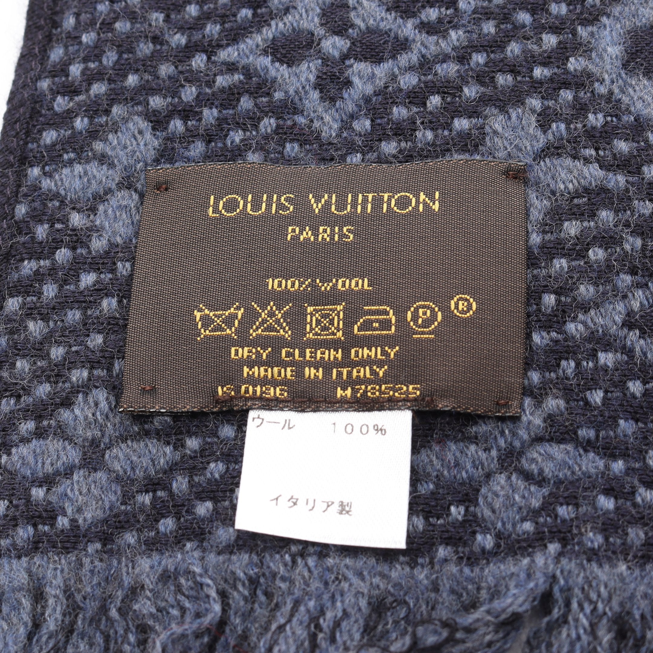 エシャルプ モノグラム クラシック ブルーマリーヌ マフラー ウール