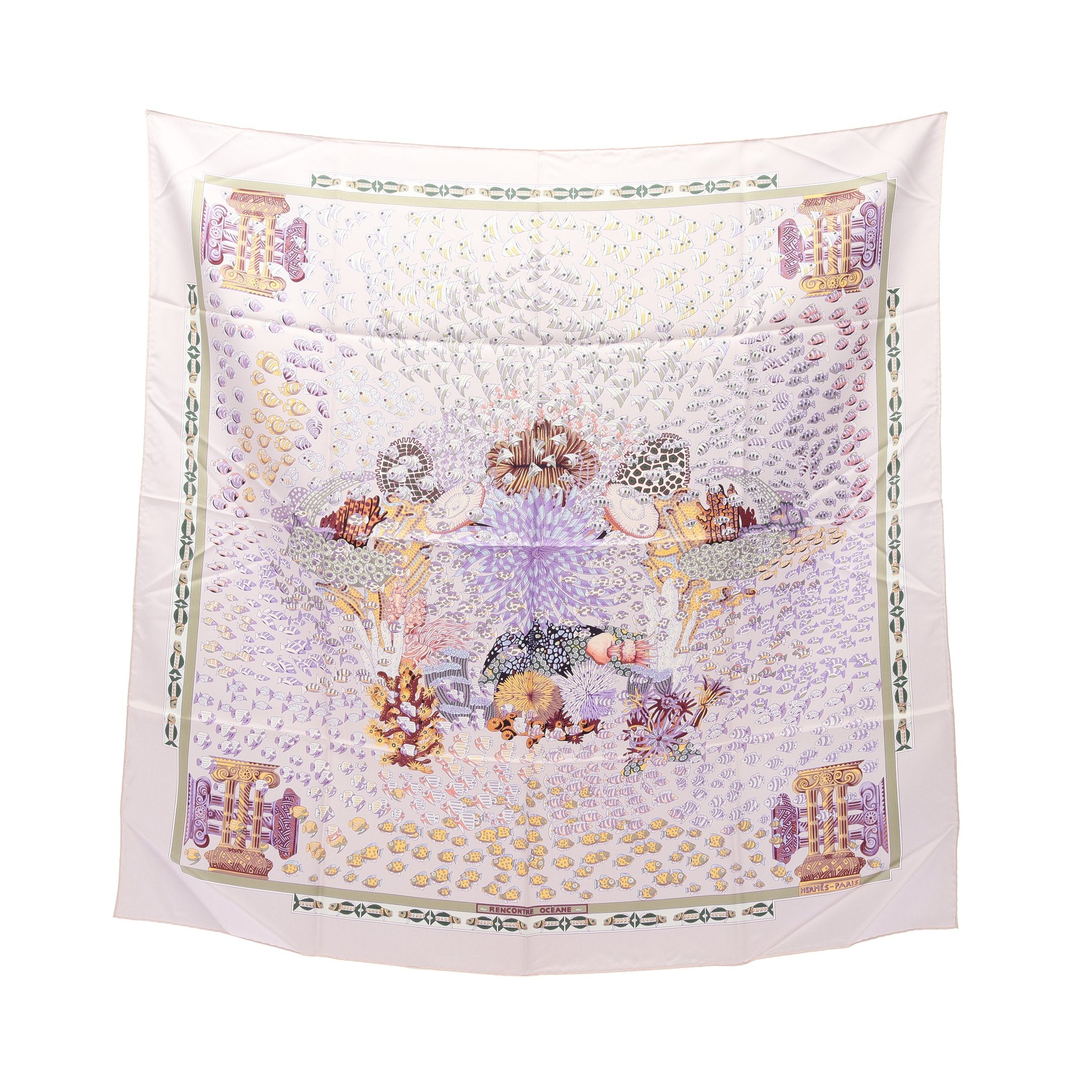 カレ90 RENCONTRE OCEANE スカーフ シルク ライトパープル マルチ