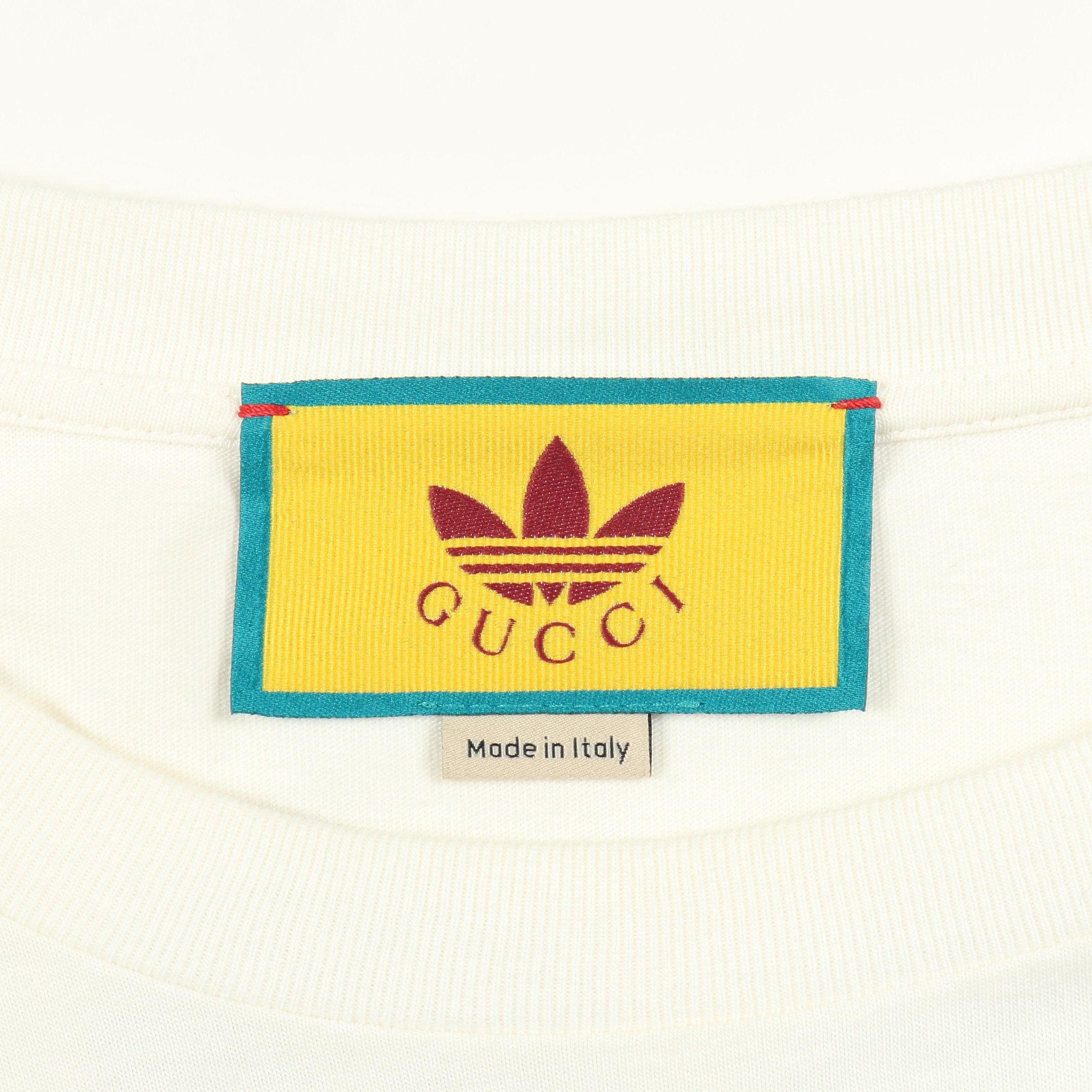 GUCCI × adidas オーバーサイズ ロング Tシャツ コットン オフホワイト