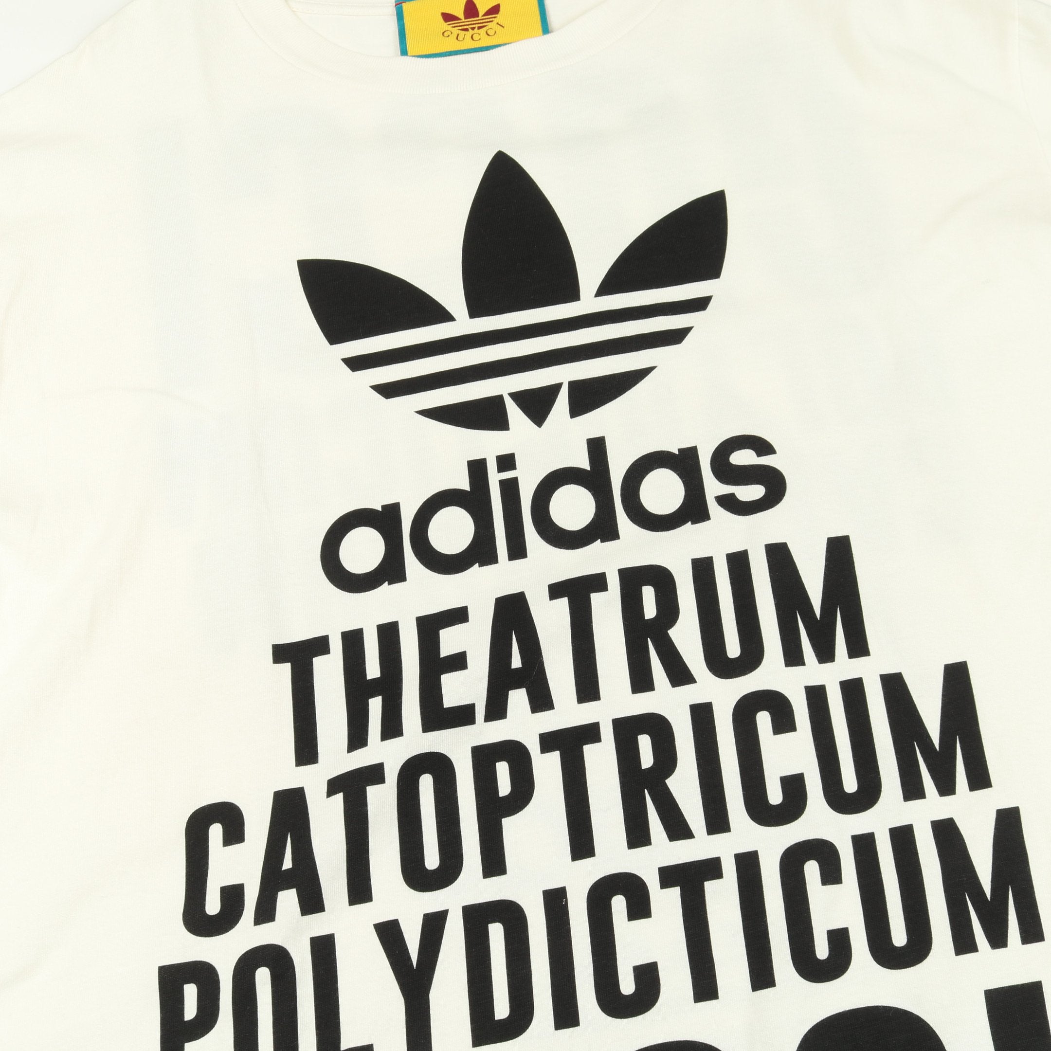 GUCCI × adidas オーバーサイズ ロング Tシャツ コットン オフホワイト