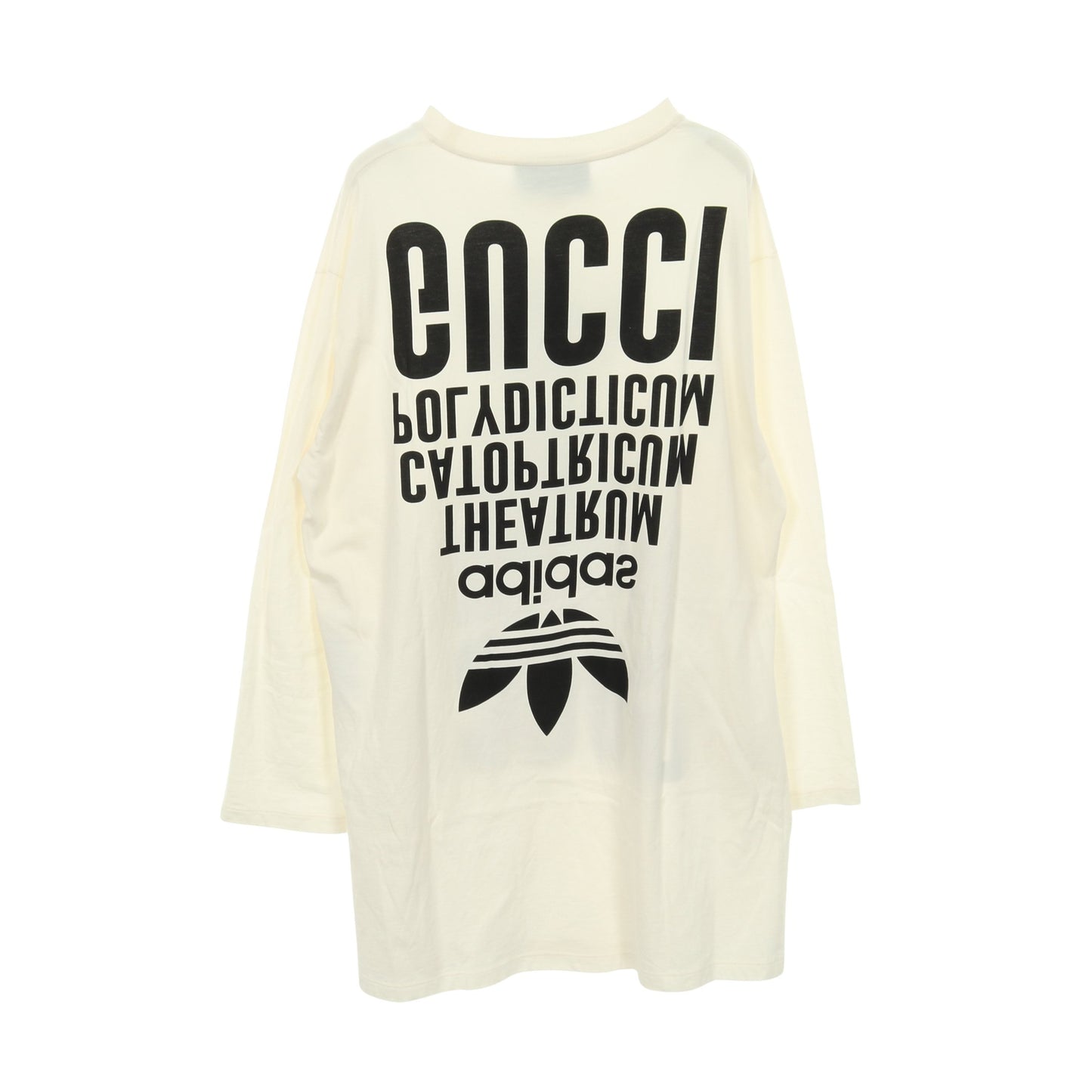 GUCCI × adidas オーバーサイズ ロング Tシャツ コットン オフホワイト グッチ トップス GUCCI