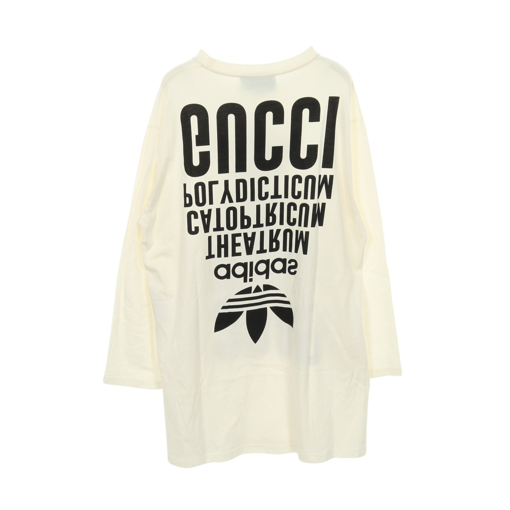 GUCCI × adidas オーバーサイズ ロング Tシャツ コットン オフホワイト グッチ トップス GUCCI