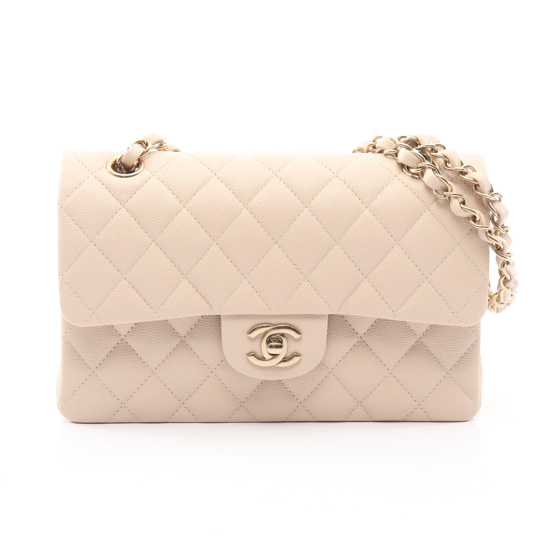 マトラッセ Wフラップ Wチェーンショルダーバッグ キャビアスキン