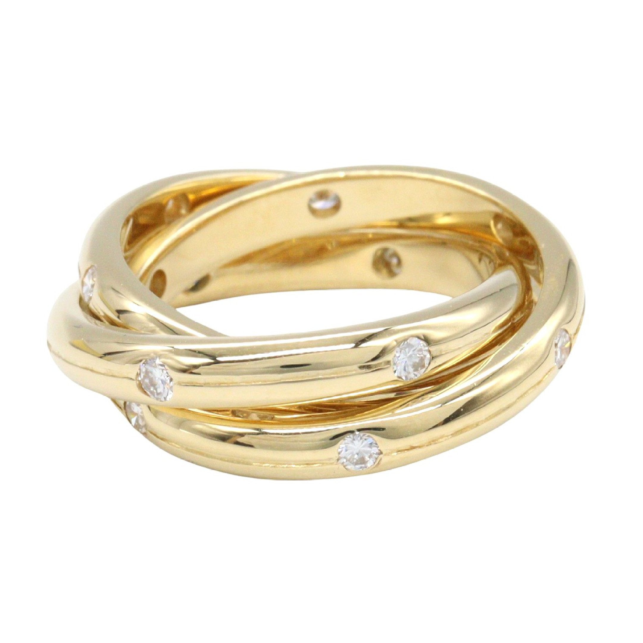 ドッツ 3連 ダイヤ リング リング 指輪 K18YG ダイヤモンド イエロー