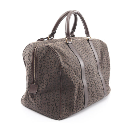 Cサルキー ボストンバッグ キャンバス レザー ダークブラウン セリーヌ バッグ CELINE
