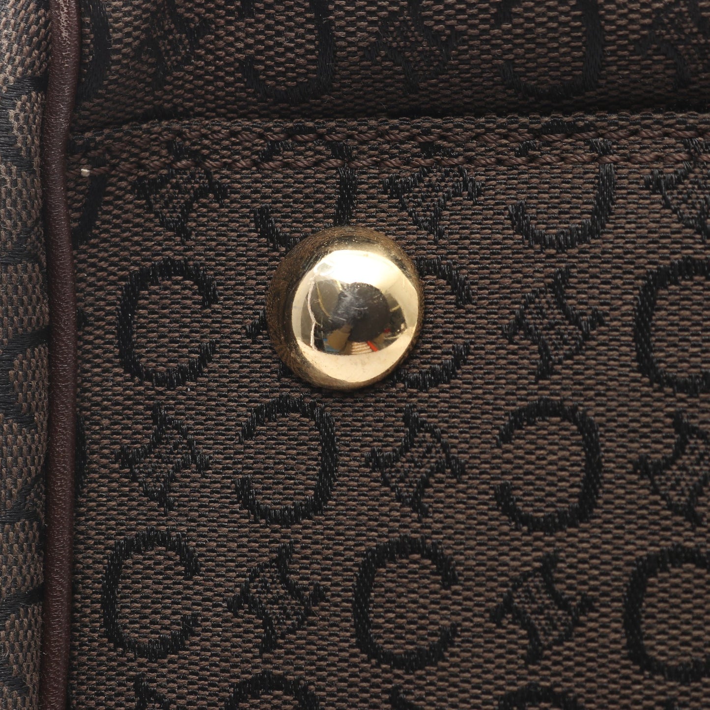 Cサルキー ボストンバッグ キャンバス レザー ダークブラウン セリーヌ バッグ CELINE