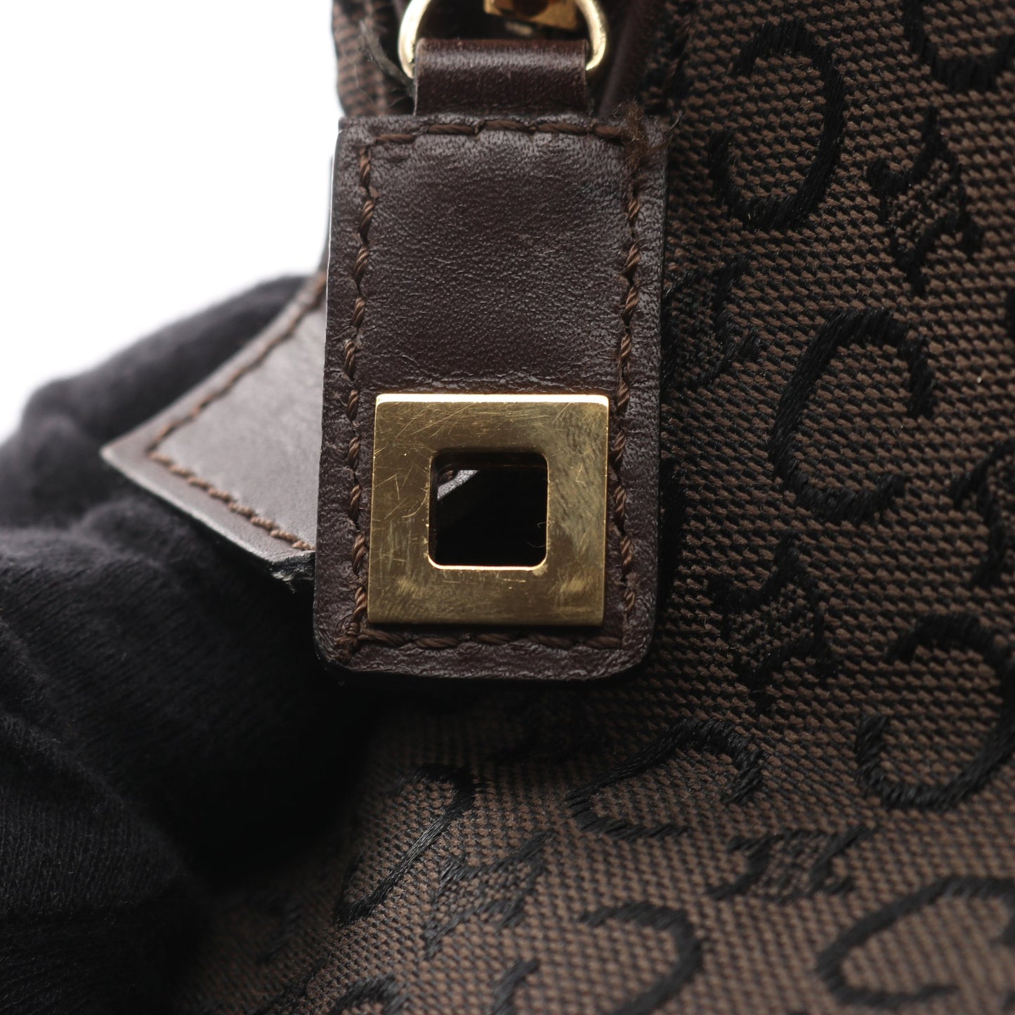 Cサルキー ボストンバッグ キャンバス レザー ダークブラウン セリーヌ バッグ CELINE