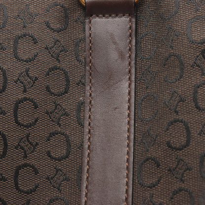 Cサルキー ボストンバッグ キャンバス レザー ダークブラウン セリーヌ バッグ CELINE