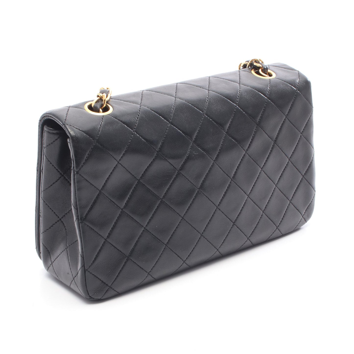 フルフラップ マトラッセ チェーンショルダーバッグ ラムスキン ブラック ゴールド金具 シャネル バッグ CHANEL