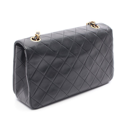 フルフラップ マトラッセ チェーンショルダーバッグ ラムスキン ブラック ゴールド金具 シャネル バッグ CHANEL