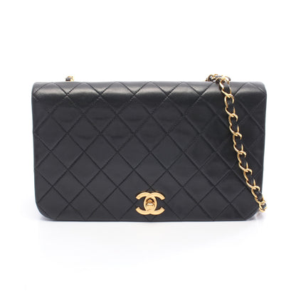 フルフラップ マトラッセ チェーンショルダーバッグ ラムスキン ブラック ゴールド金具 シャネル バッグ CHANEL