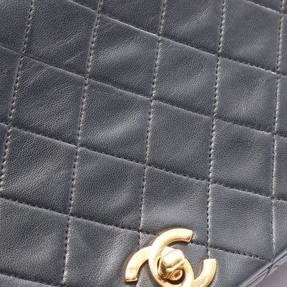 フルフラップ マトラッセ チェーンショルダーバッグ ラムスキン ブラック ゴールド金具 シャネル バッグ CHANEL