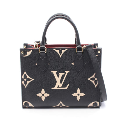 オンザゴーPM バイカラー モノグラムアンプラント ハンドバッグ レザー ブラック ベージュ 2WAY ルイヴィトン バッグ LOUIS VUITTON