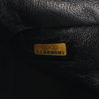 マトラッセ Wフラップ Wチェーンショルダーバッグ キャビアスキン ブラック シルバー金具 シャネル バッグ CHANEL