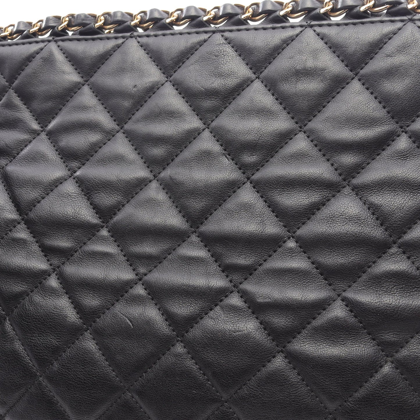 マトラッセ チェーンショルダーバッグ チェーントートバッグ レザー ブラック ゴールド金具 シャネル バッグ CHANEL