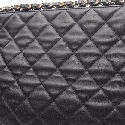 マトラッセ チェーンショルダーバッグ チェーントートバッグ レザー ブラック ゴールド金具 シャネル バッグ CHANEL