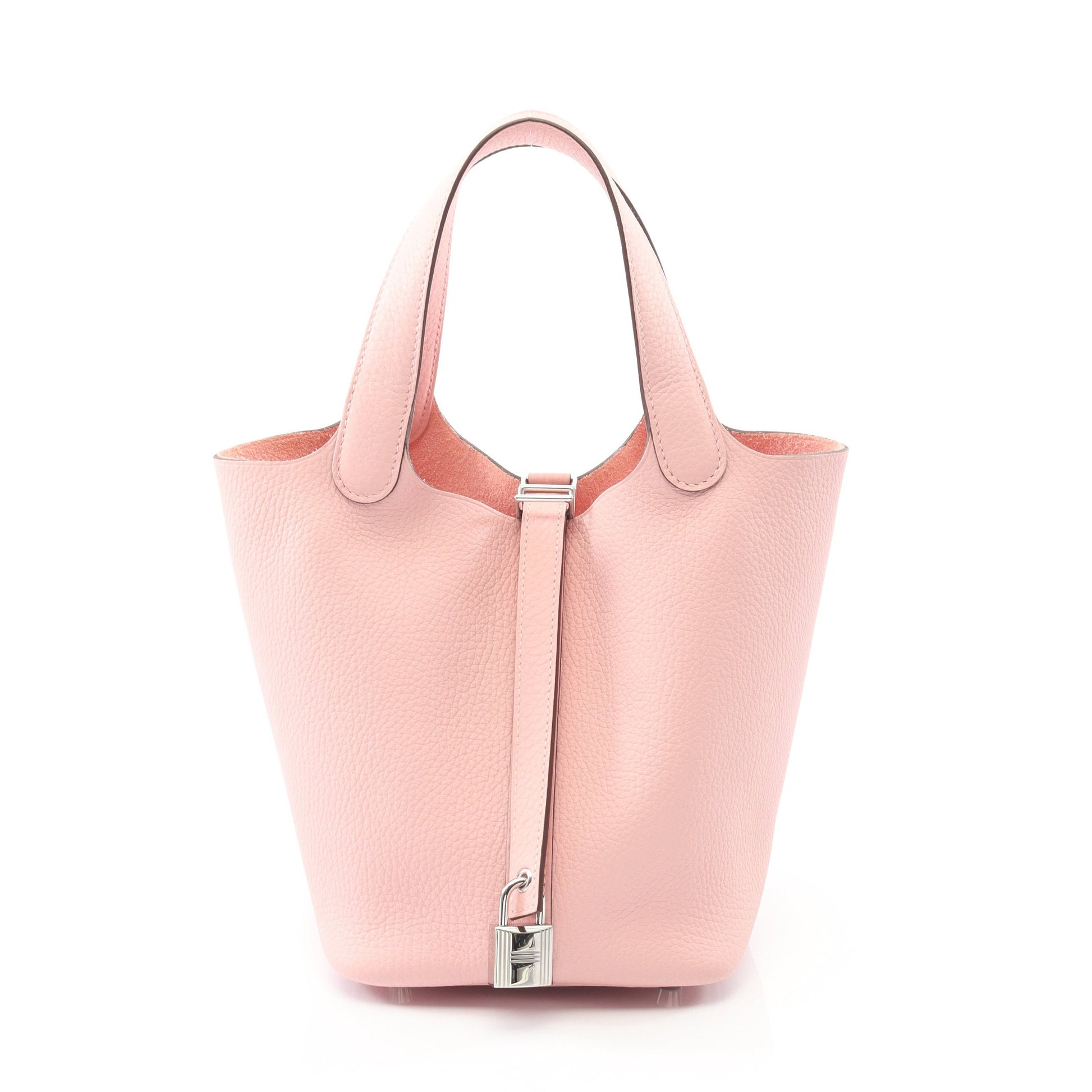 ピコタンロックPM ローズサクラ ハンドバッグ トリヨンクレマンス ライトピンク シルバー金具 W刻印 エルメス バッグ HERMES