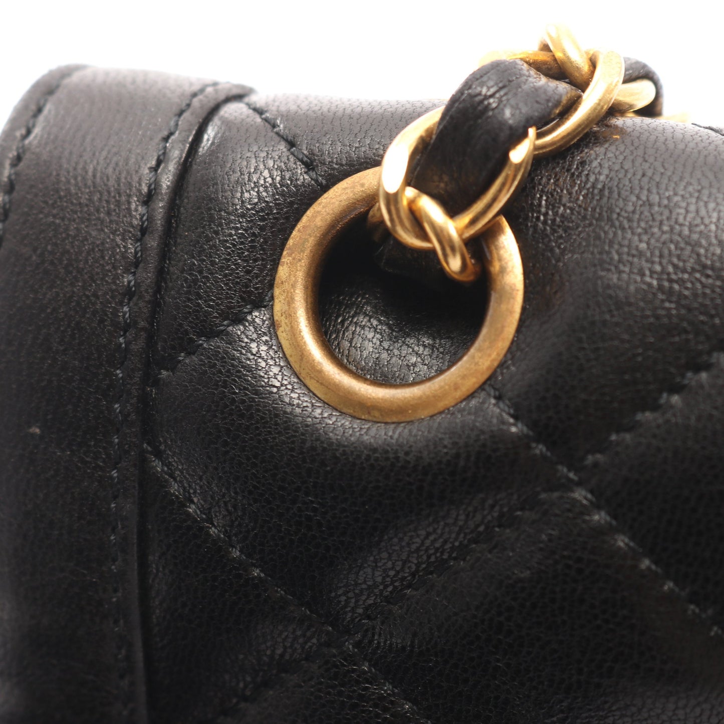 マトラッセ パリ限定 Wフラップ Wチェーンショルダーバッグ ラムスキン ブラック ゴールド金具 シャネル バッグ CHANEL