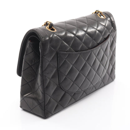 マトラッセ パリ限定 Wフラップ Wチェーンショルダーバッグ ラムスキン ブラック ゴールド金具 シャネル バッグ CHANEL
