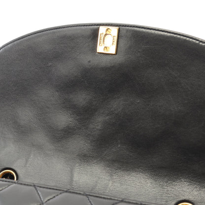 マトラッセ ダイアナフラップ チェーンショルダーバッグ ラムスキン ブラック ゴールド金具 シャネル バッグ CHANEL