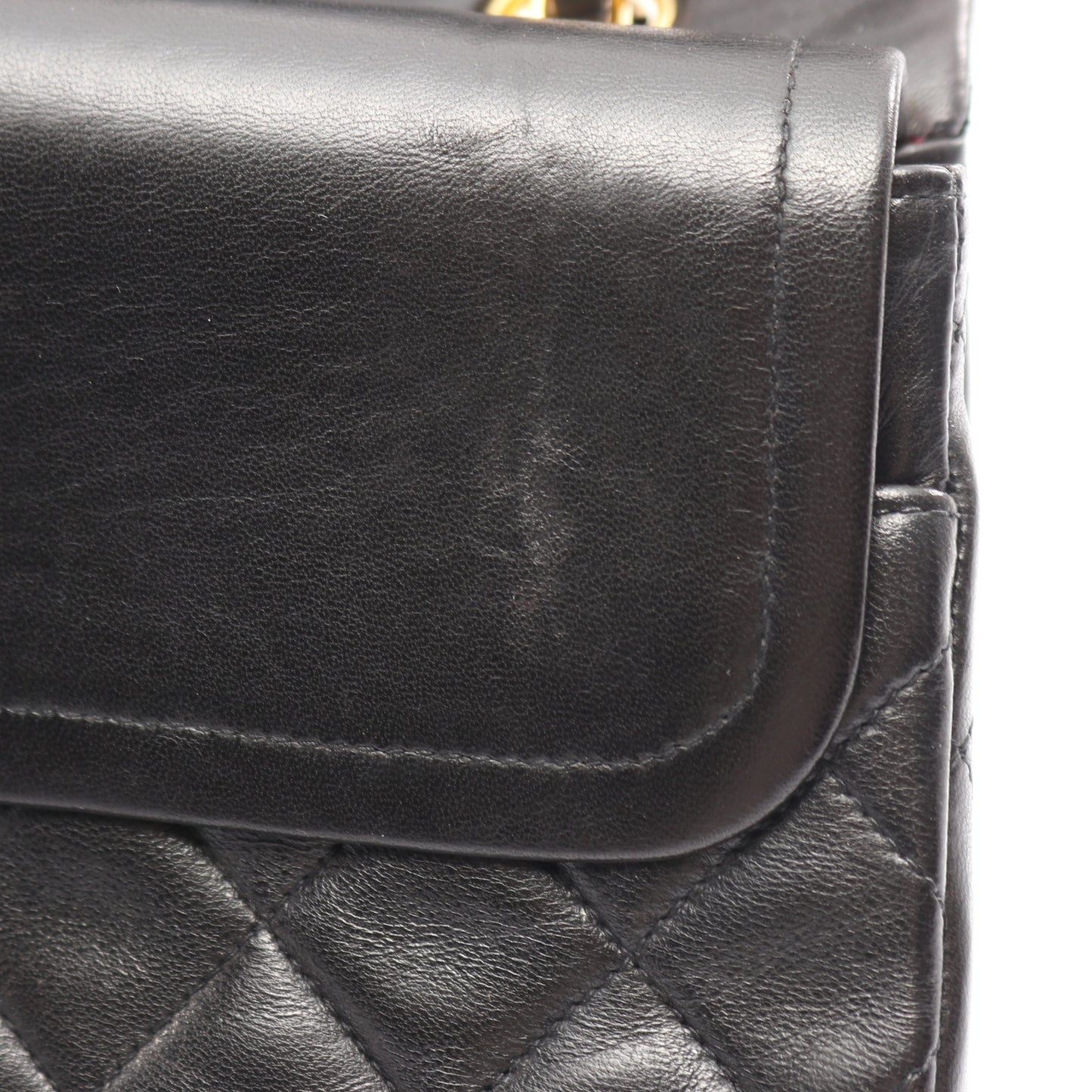 マトラッセ Wフラップ Wチェーンショルダーバッグ ラムスキン ブラック ゴールド金具 シャネル バッグ CHANEL