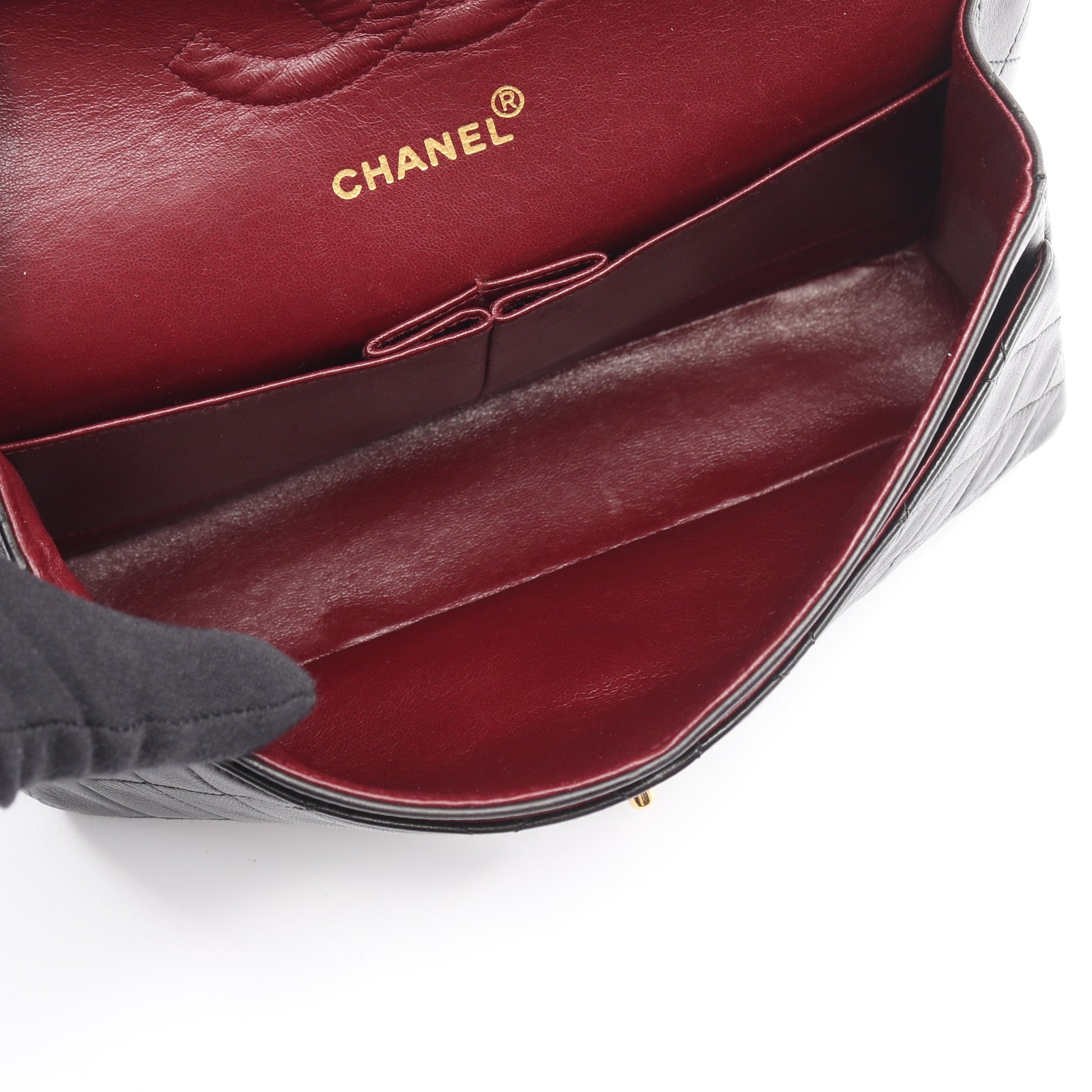 マトラッセ Wフラップ Wチェーンショルダーバッグ ラムスキン ブラック ゴールド金具 シャネル バッグ CHANEL