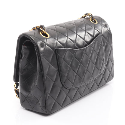 マトラッセ Wフラップ Wチェーンショルダーバッグ ラムスキン ブラック ゴールド金具 シャネル バッグ CHANEL